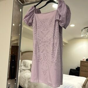 H&M lavender eyelet dress xs